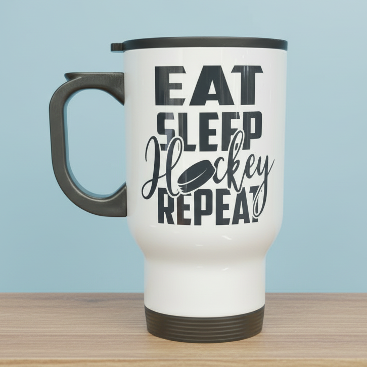 Eat Sleep Hockey Repeat Design for Drinkware