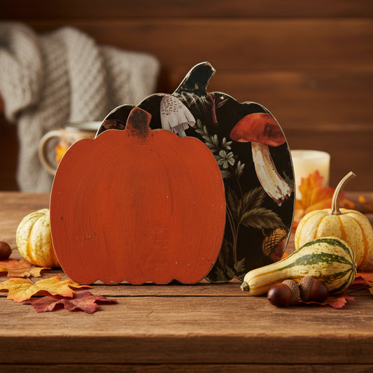 Double Wooden Pumpkins