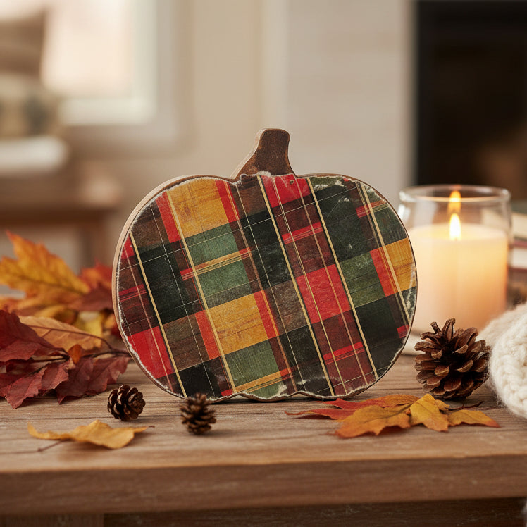 5 1/2" Wooden Pumpkins