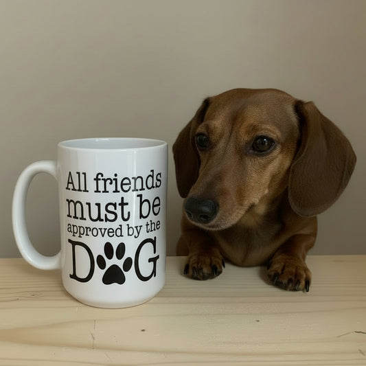 All Friends Must Be Approved by the Dog Design for Drinkware