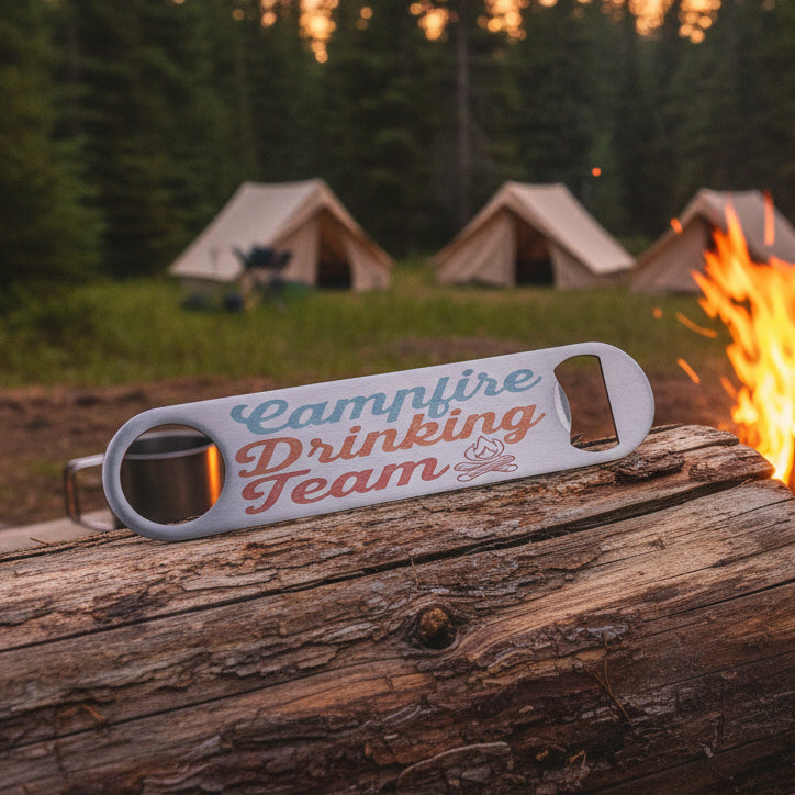 Campfire Drinking Team Bottle Opener