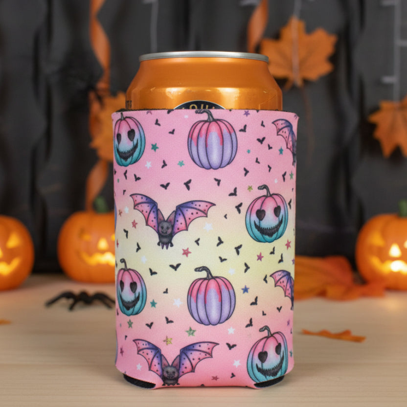 Bat and Pumpkin Can Cooler