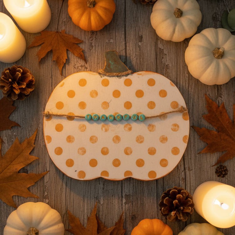 5 1/2" Wooden Pumpkins