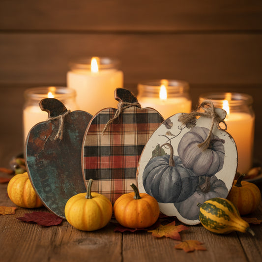 6" Wooden Pumpkins
