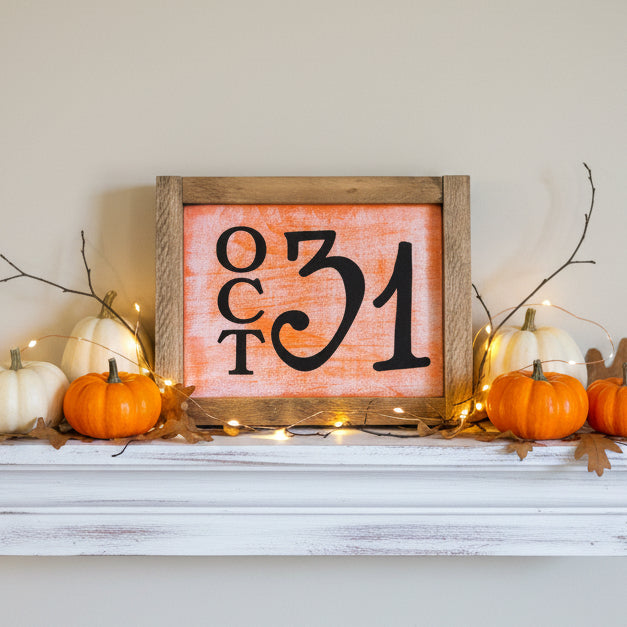 Double Sided Christmas Halloween Sign