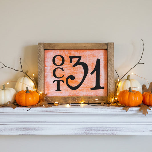 Double Sided Christmas Halloween Sign