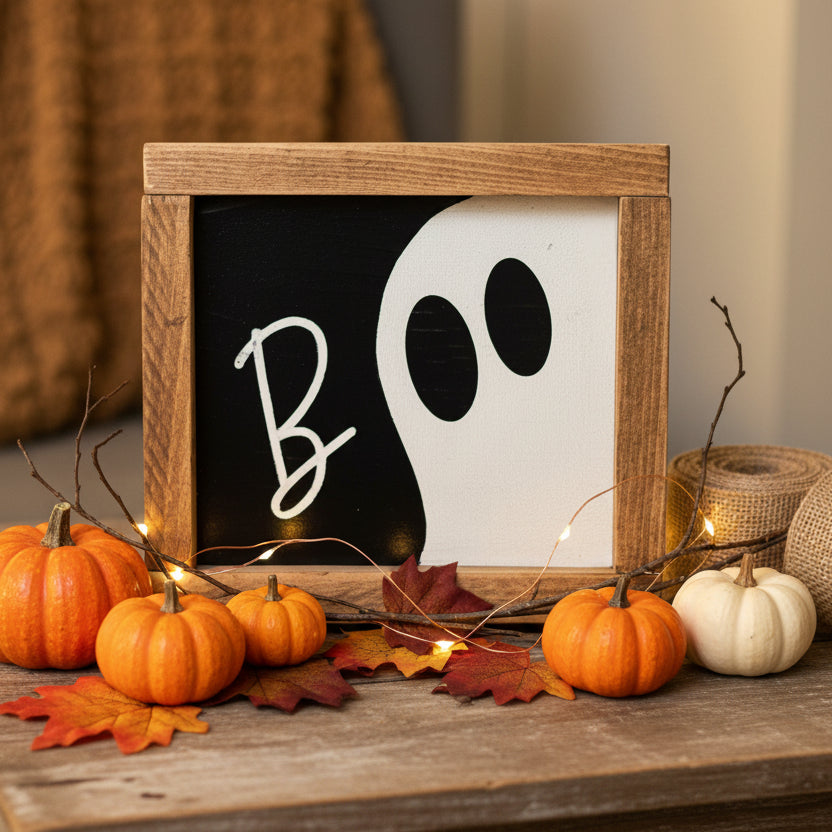 Double Sided Christmas Halloween Sign