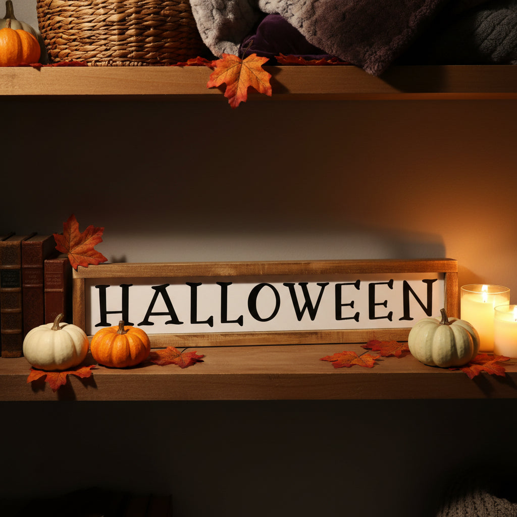 Double Sided Christmas Halloween Sign