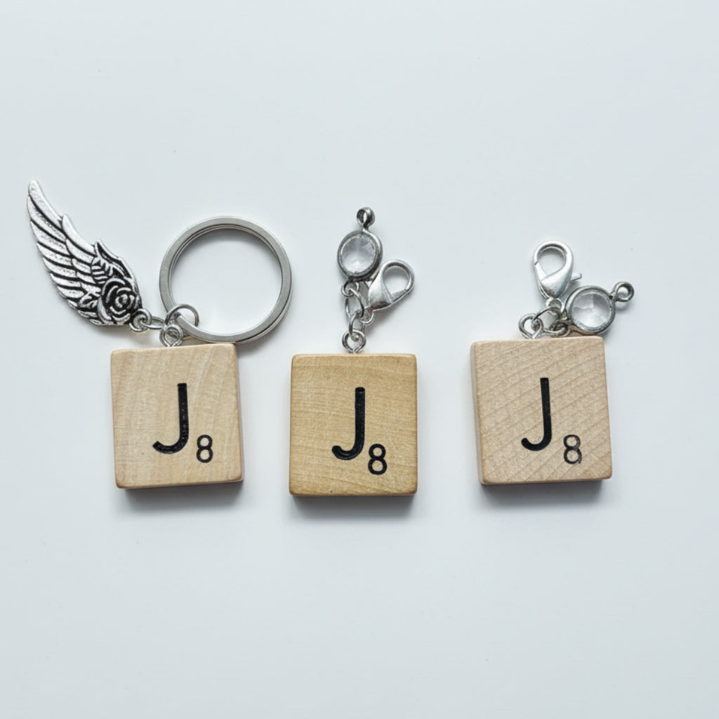Scrabble "J" Keychains/Zipper Pulls