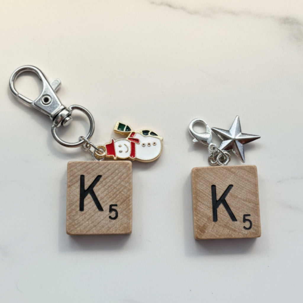 Scrabble "K" Keychains/Zipper Pulls