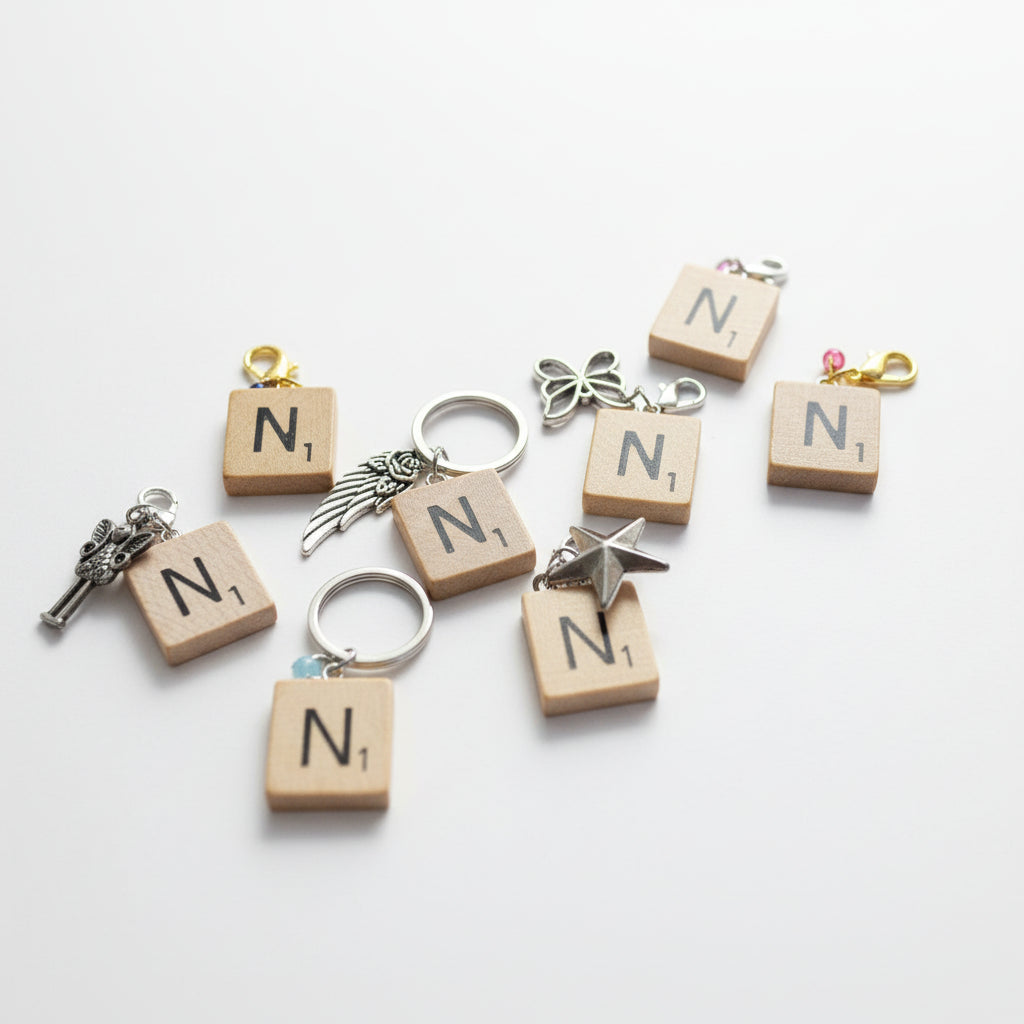 Scrabble "N" Keychains/Zipper Pulls