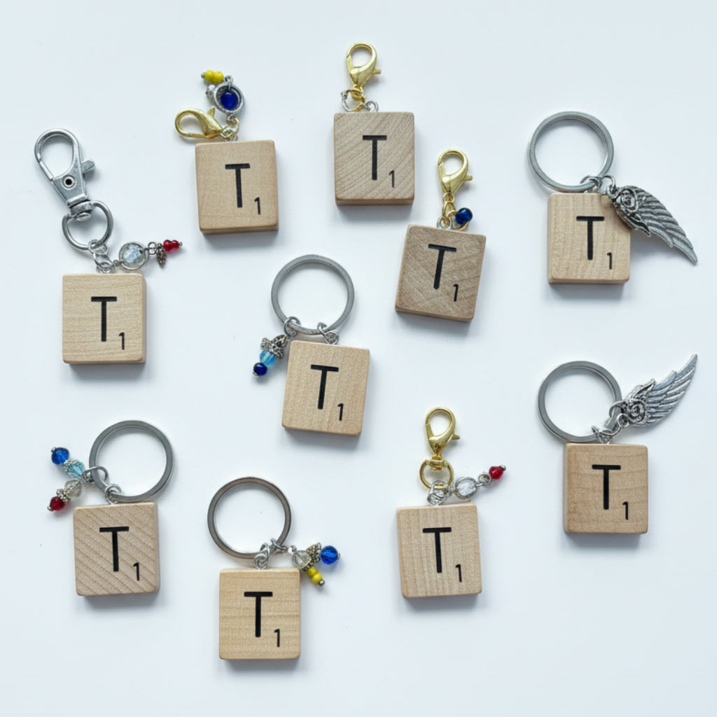 Scrabble "T" Keychains/Zipper Pulls