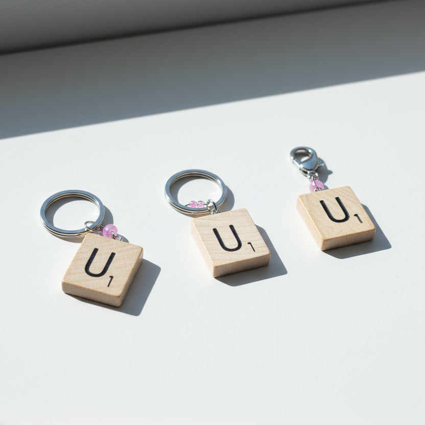 Scrabble "U" Keychains/Zipper Pulls