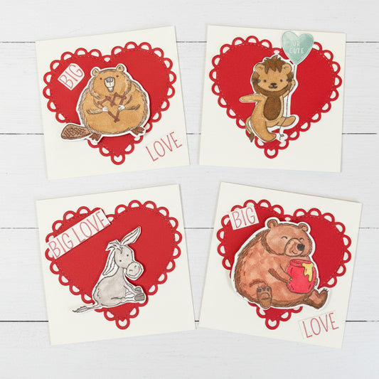 4 pack Valentine's Cards