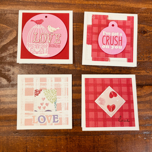 4 pack Valentine's Cards