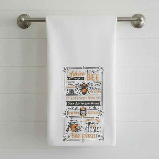 Advice From a Honey Bee Tea Towel