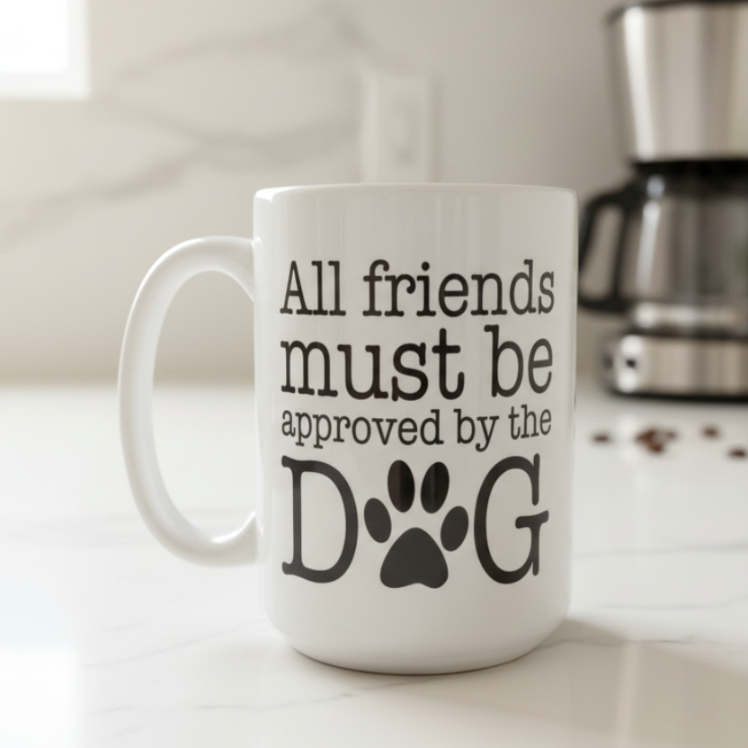 All Friends Must Be Approved by the Dog Design for Drinkware