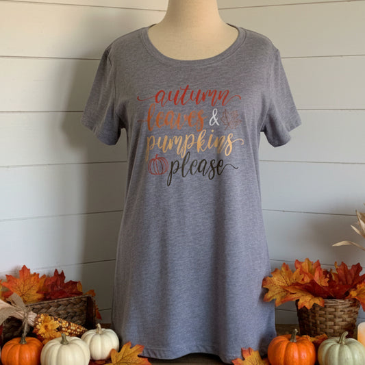 Autumn Leaves and Pumpkins Please Design for Shirt