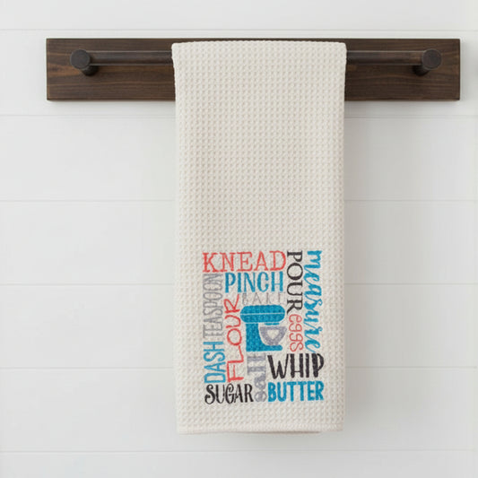 Baking Words Tea Towel