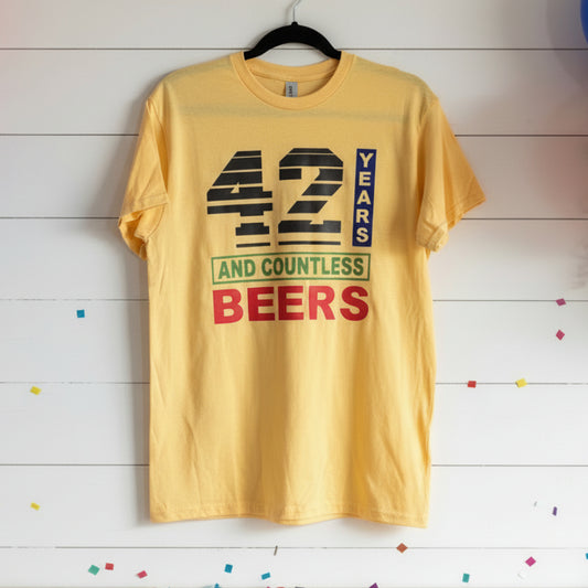 Years and Beers Birthday Design for Shirt