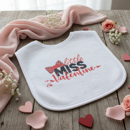 Little Miss Valentine Baby Bib