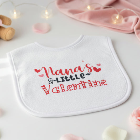 Nana's Little Valentine Baby Bib